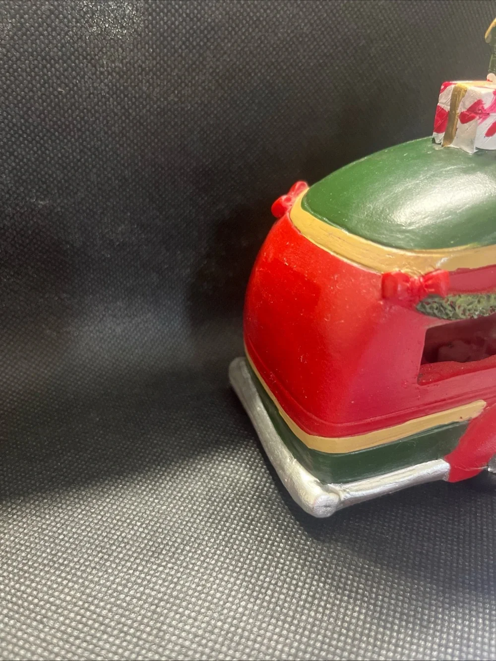 Burton Red Holiday Vintage Woody Truck with festive trailer with Black Wheels